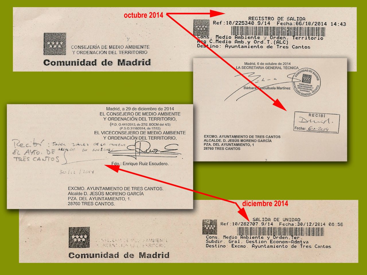 Requerimientos tagarral firmados en Tres Cantos