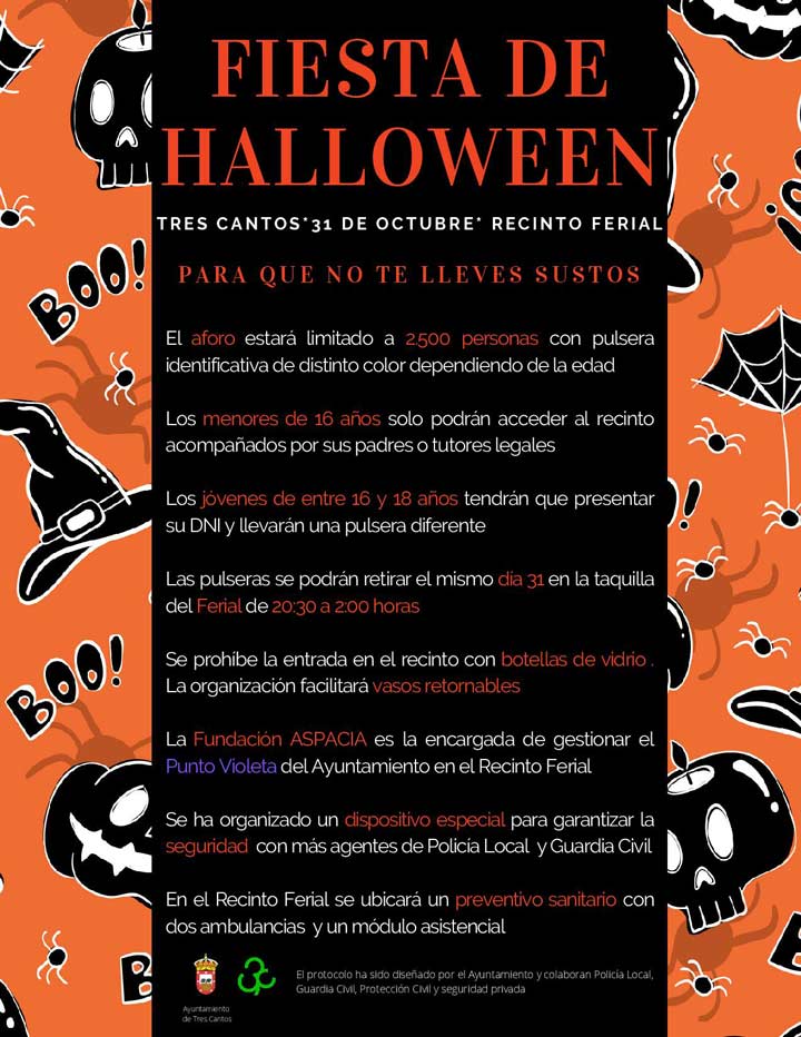 Protocolo seguridad Fiesta Halloween Tres Cantos