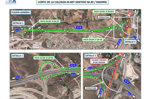 Nuevos cortes en la M-607
