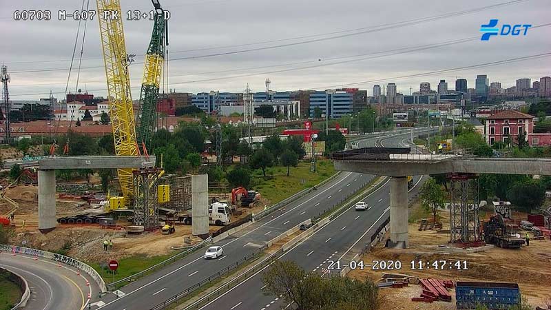 Cortes nocturnos obras puente M-40 sobre M-607