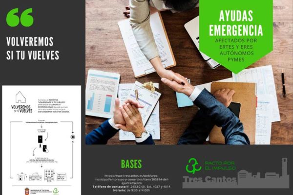 Campaña informativa ayudas emergencia comercios Tres Cantos