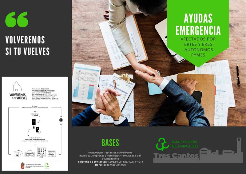 Campaña informativa ayudas emergencia comercios Tres Cantos