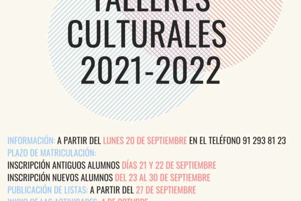 Oferta cursos y talleres culturales 2021-2022 en Tres Cantos