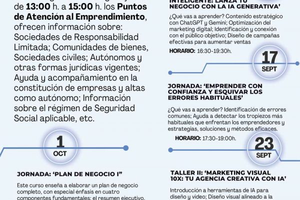 Nuevos talleres y jornadas de formación para impulsar el emprendimiento en Tres Cantos