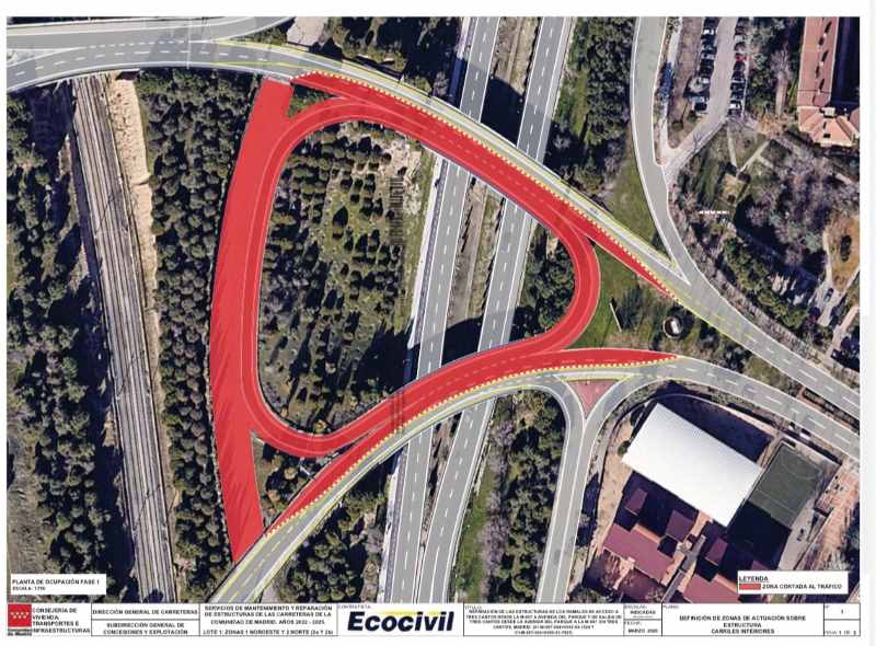 Rehabilitación del puente de acceso a Tres Cantos desde M-607 salida 24